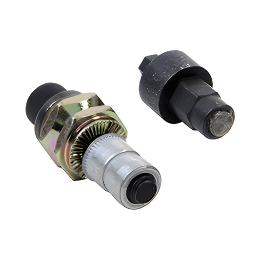 Two metal CRL A T Series adapters (SKU AAT202420), 1/4 20 thread, for AA112 hand tool on white background.