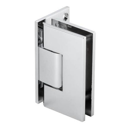 CRL Polished Chrome Vienna Adjustable Wall Mount Offset Back Plate Hinge - Sleek Design