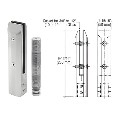 CRL Brushed Stainless Steel Core-Mount Frameless Windscreen Clamp