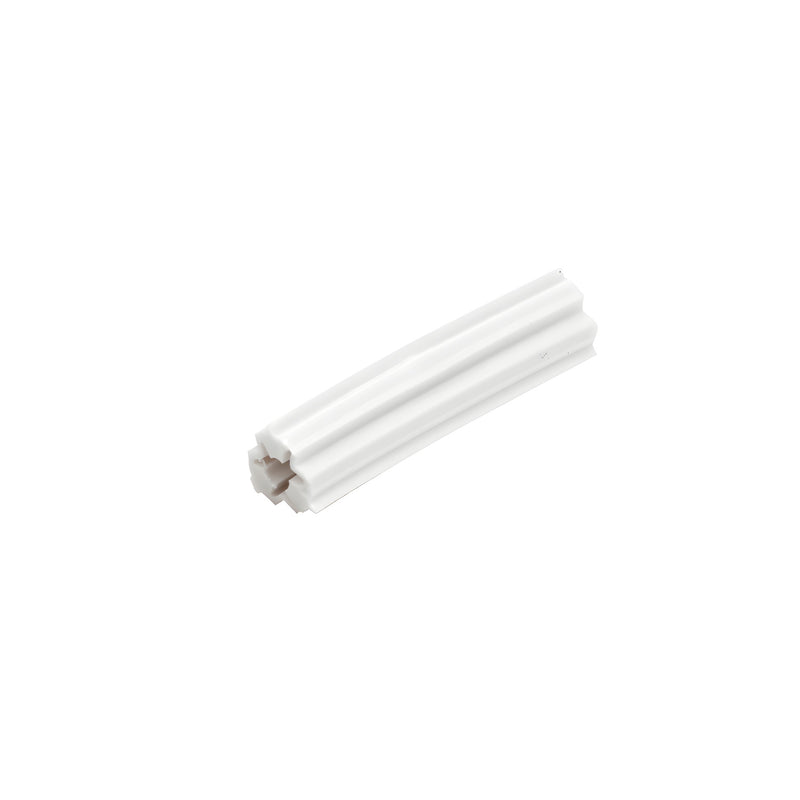 White plastic masonry anchor (CTA03), 1 in. fluted sleeve for concrete/brick/stone, self-tapping for #6 screws.