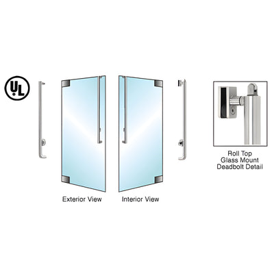 CRL-Blumcraft® Brushed Stainless LH Glass Top Deadbolt J - Cyl/Thumb