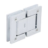 CRL H8015BTCH polished chrome 180 glass-to-glass oil-dynamic hinge, square profile, adjustable self-closing, hold-open optio