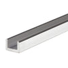 SDCR38BA bright anodized aluminum U-channel for 3/8" (10mm) glass, low-profile, 95 in.