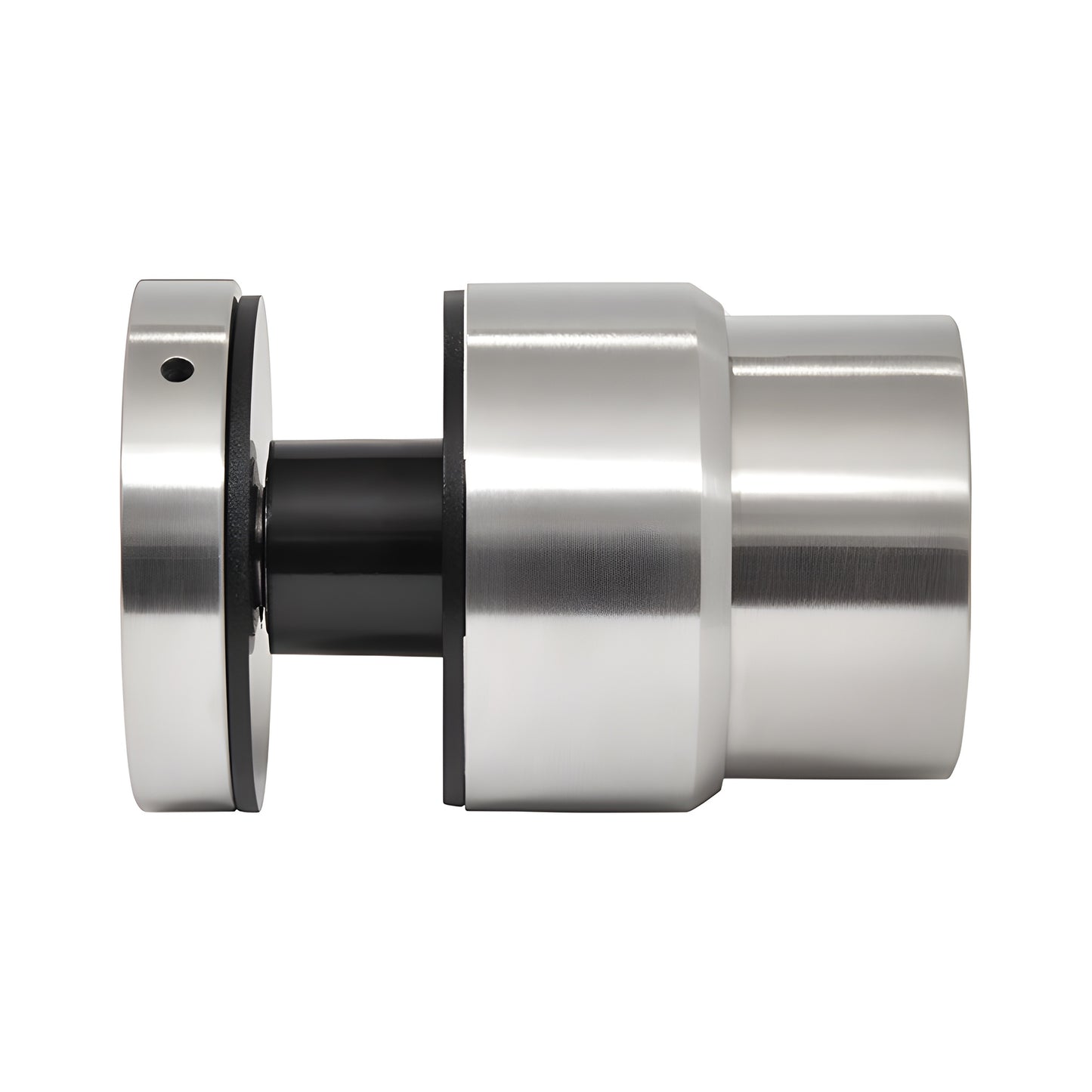 Brushed 316 stainless steel adjustable glass standoff for 3/4-27/32 in tempered laminated glass. SKU RS0B2XBS