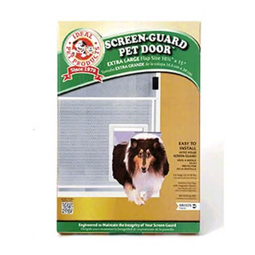 Extra Large CRL White Screen-Guard Pet Door for dogs, durable and easy installation.