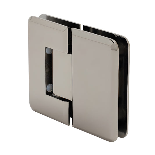 P1N180GM Pinnacle gun-metal beveled glass-to-glass hinge for frameless shower doors, 5/16-1/2 in. glass, self-centering
