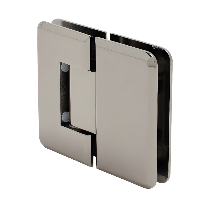 P1N180GM Pinnacle gun-metal beveled glass-to-glass hinge for frameless shower doors, 5/16-1/2 in. glass, self-centering