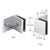 CRL Polished Chrome Square Shower Glass Panel Clamp - Large Leg