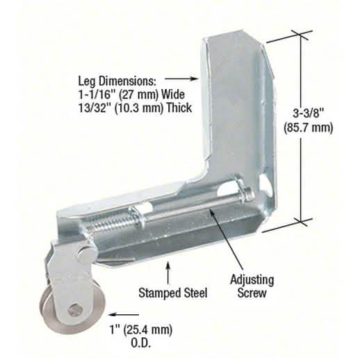 CRL Aluminum Corner Insert with 1\" Steel Ball Bearing for Sliding Screen Doors