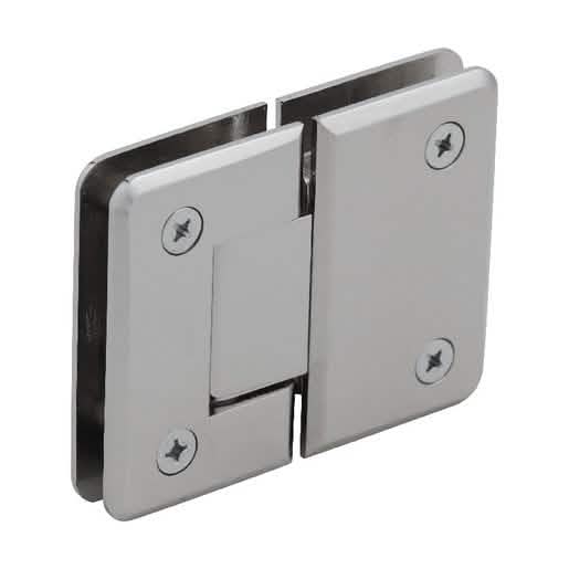CRL Pinnacle 180 Series Glass-to-Glass Hinge in Polished Nickel Finish, 180 Degree Angle