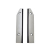 DRXSEC4TPS 4-inch tapered split end cap pair, polished stainless steel finish with two mounting holes