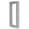 CRL SQ square-corner back-to-back door pull, brushed chrome brass tube, 8" center (SKU SQ8X8BCH)