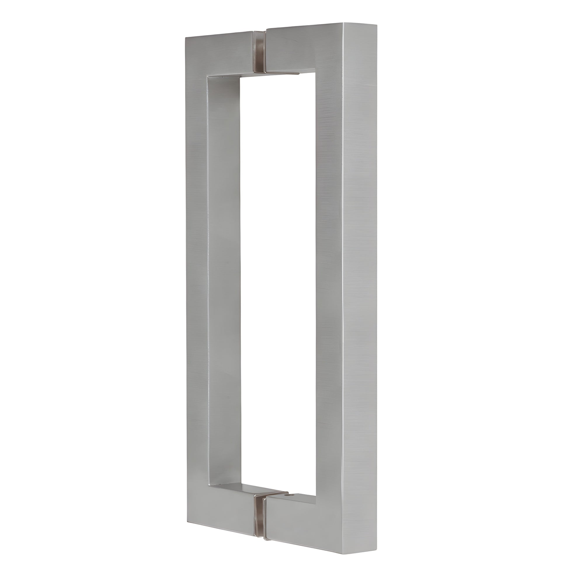 CRL SQ square-corner back-to-back door pull, brushed chrome brass tube, 8" center (SKU SQ8X8BCH)