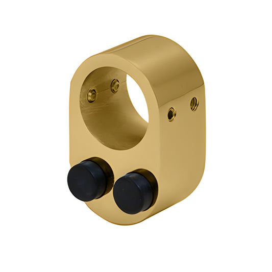 Satin brass Colonia replacement wall bracket with dual black stoppers for 180 sliding shower door (CRES1SB)