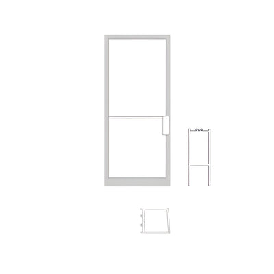 CRL-U.S. Aluminum Single Narrow Stile NOA RHSO 36" x 84" Non Impact Offset Pivoted Door White KYNAR® Paint