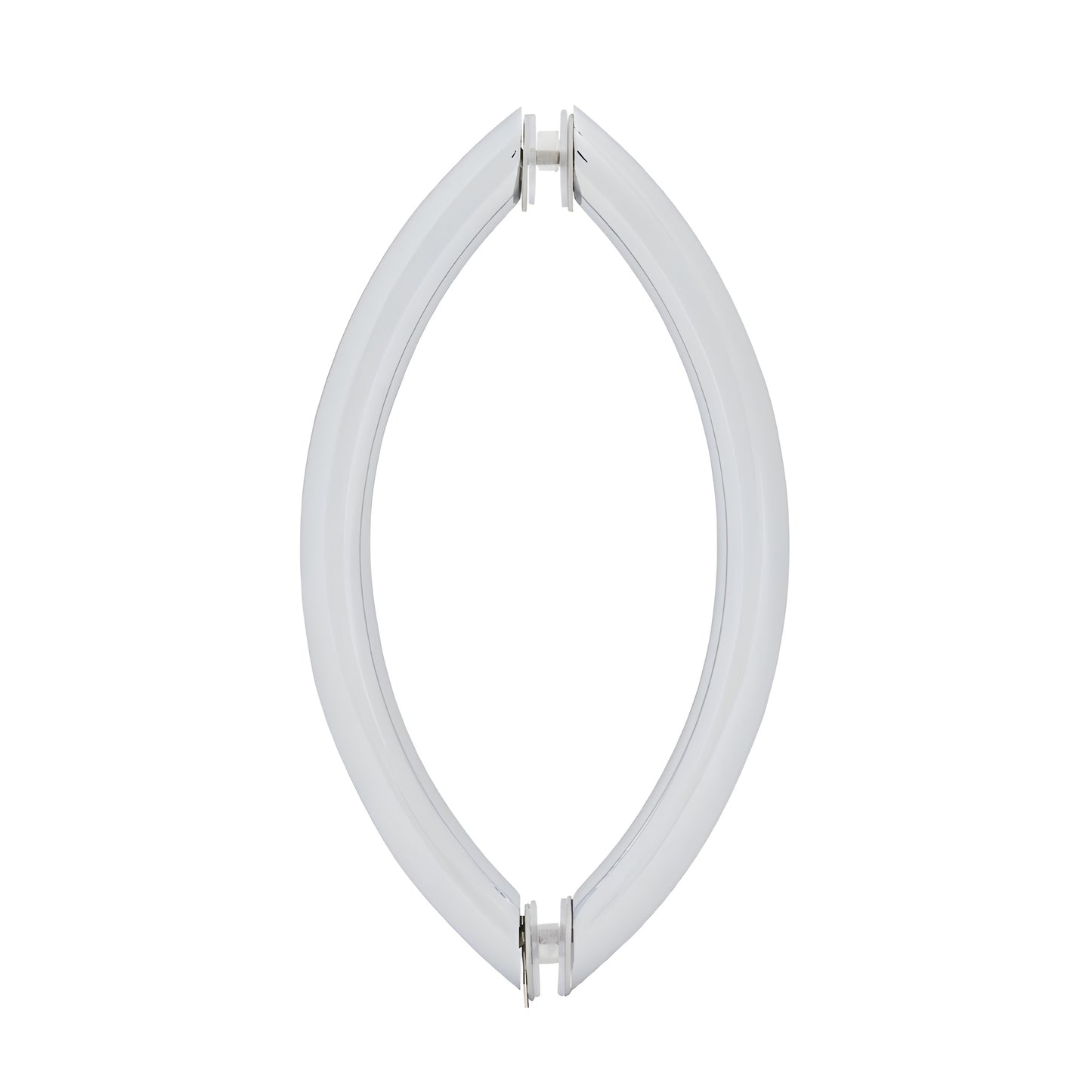 Polished chrome crescent tubular brass glass door pull, 3/4 in. dia., 8 in. center-to-center, for shower/wardrobe doors