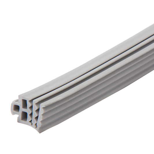 Gray EPDM fixed-profile gasket SKU FFPGR for 8/10/12mm and 20/22/24mm glass partitions, 50m roll