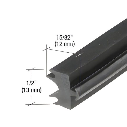 Black EPDM glazing gasket profile for Series 4500, 15/32" 1/2" (12 13 mm). SKU NP726