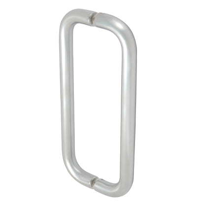 Forged aluminum clear-anodized straight pull handle 1 in dia, 10 in c-c back-to-back mount SKU M21651028