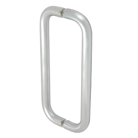Forged aluminum clear-anodized straight pull handle 1 in dia, 10 in c-c back-to-back mount SKU M21651028