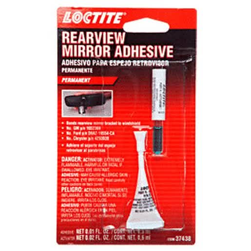 CRL Loctite Rear View Mirror Adhesive - 12 Cards/Box for Secure Mirror Mounting