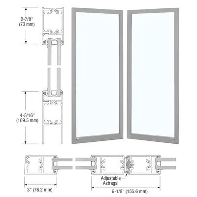 CRL-U.S. Aluminum 250T Clear Anodized Thermal Narrow Stile Doors