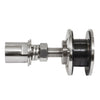 HRF14PS stainless steel rigid head glass attachment, polished 316 SS, for 12-27mm tempered glass, low-profile all-glass look