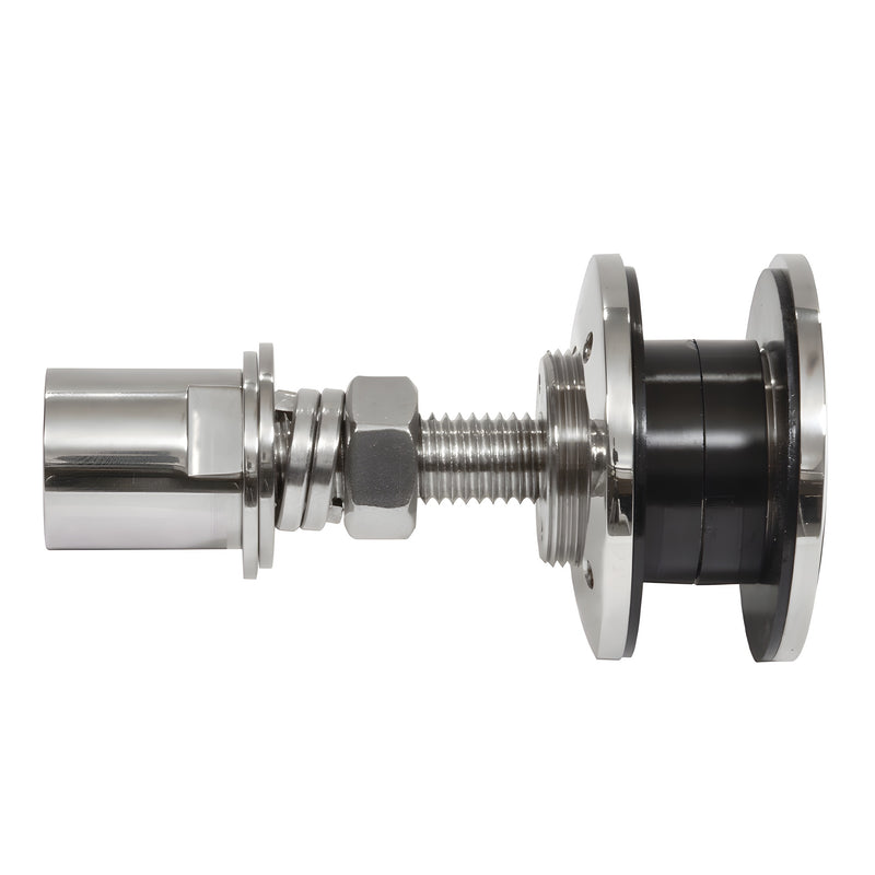 HRF14PS stainless steel rigid head glass attachment, polished 316 SS, for 12-27mm tempered glass, low-profile all-glass look
