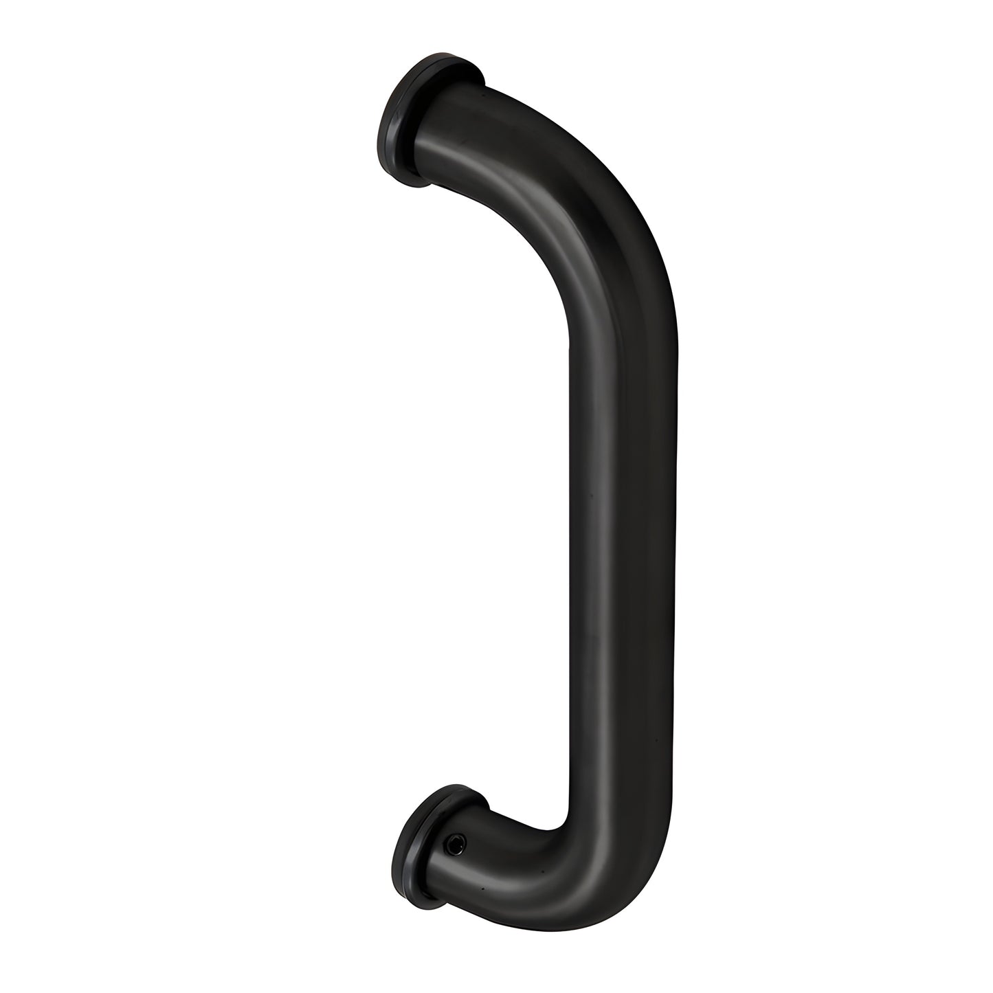 CM8MBL matte black 1-inch tubular commercial door pull, 8-inch center-to-center, durable architectural handle