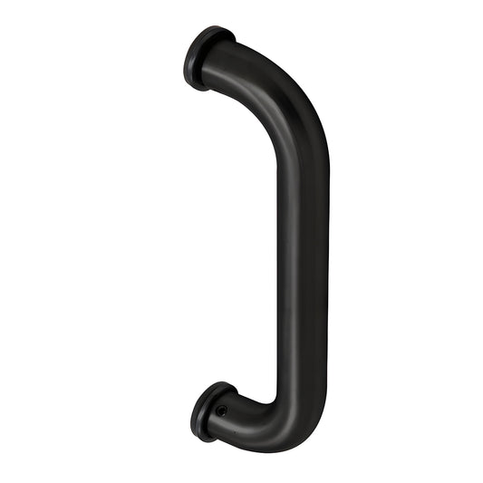 CM8MBL matte black 1-inch tubular commercial door pull, 8-inch center-to-center, durable architectural handle