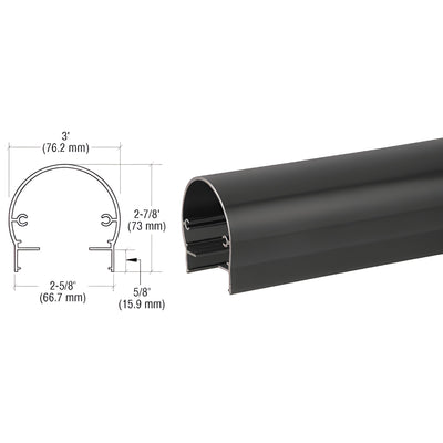 CRL 300 Series Matte Black 241" Top Rail for Shower/Glass Doors