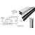 CRL AWS Silver 72-in Rectangular 2 x 2-5/8-in 180° Center Post Kit