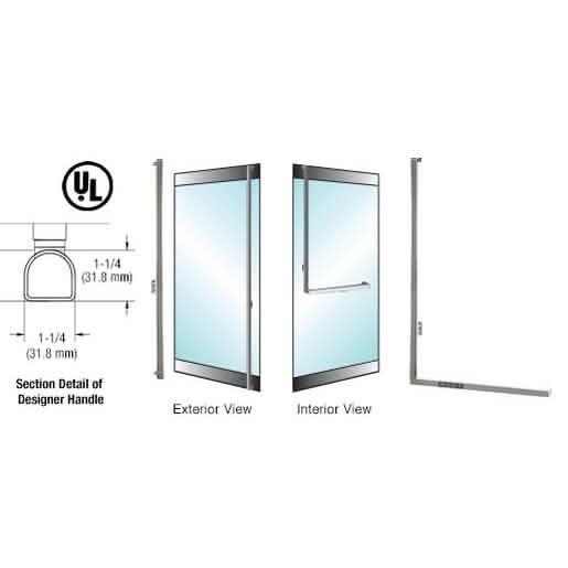 CRL-Blumcraft® Brushed Stainless Left Hand Reverse Rail Mount 'F' Dummy Handle