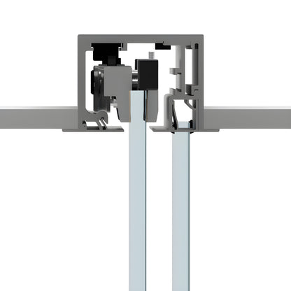 Brushed stainless anodized top mount sliding door track kit for frameless 3/8-1/2 glass, CRL6901DBSA