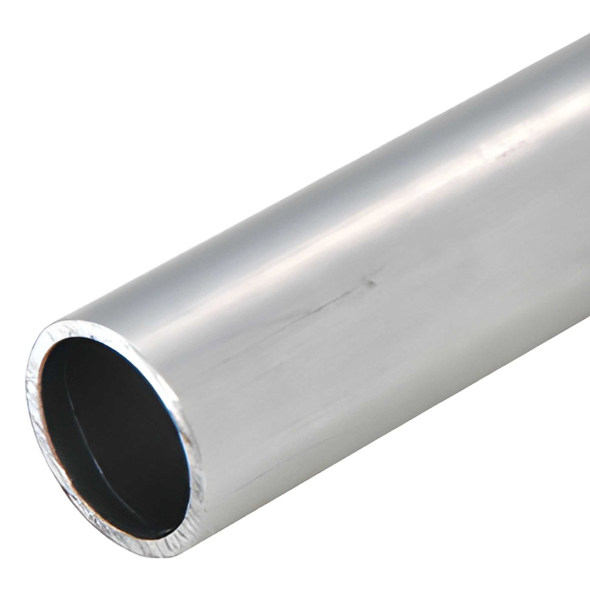 HRH15MC 1-1/2" 304 stainless steel mill-finish handrail tubing, 240 in. length - hollow pipe close-up.