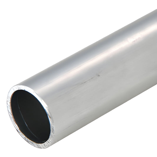 HRH15MC 1-1/2" 304 stainless steel mill-finish handrail tubing, 240 in. length - hollow pipe close-up.