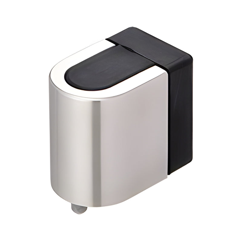 LS406BS brushed stainless steel auxiliary wall/floor door stop with black rubber face, compact 1-1/8" x 1-1/2"
