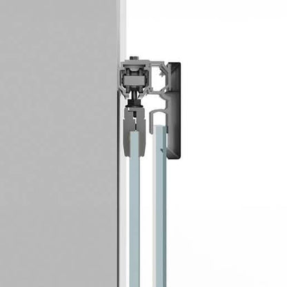 CRL50 Matte Black Sliding Door Kit with Fixed Panel - Modern Bathroom Solution