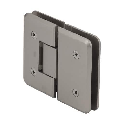 Brushed Nickel Glass-to-Glass Hinge - Plymouth Series, 180 Degree, CRL, Sleek Design