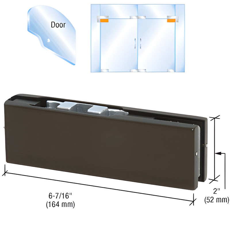 PH21CDU adjustable top patch fitting, black bronze anodized for 3/8-1/2" glass; 3 pivot adjustment, low-profile