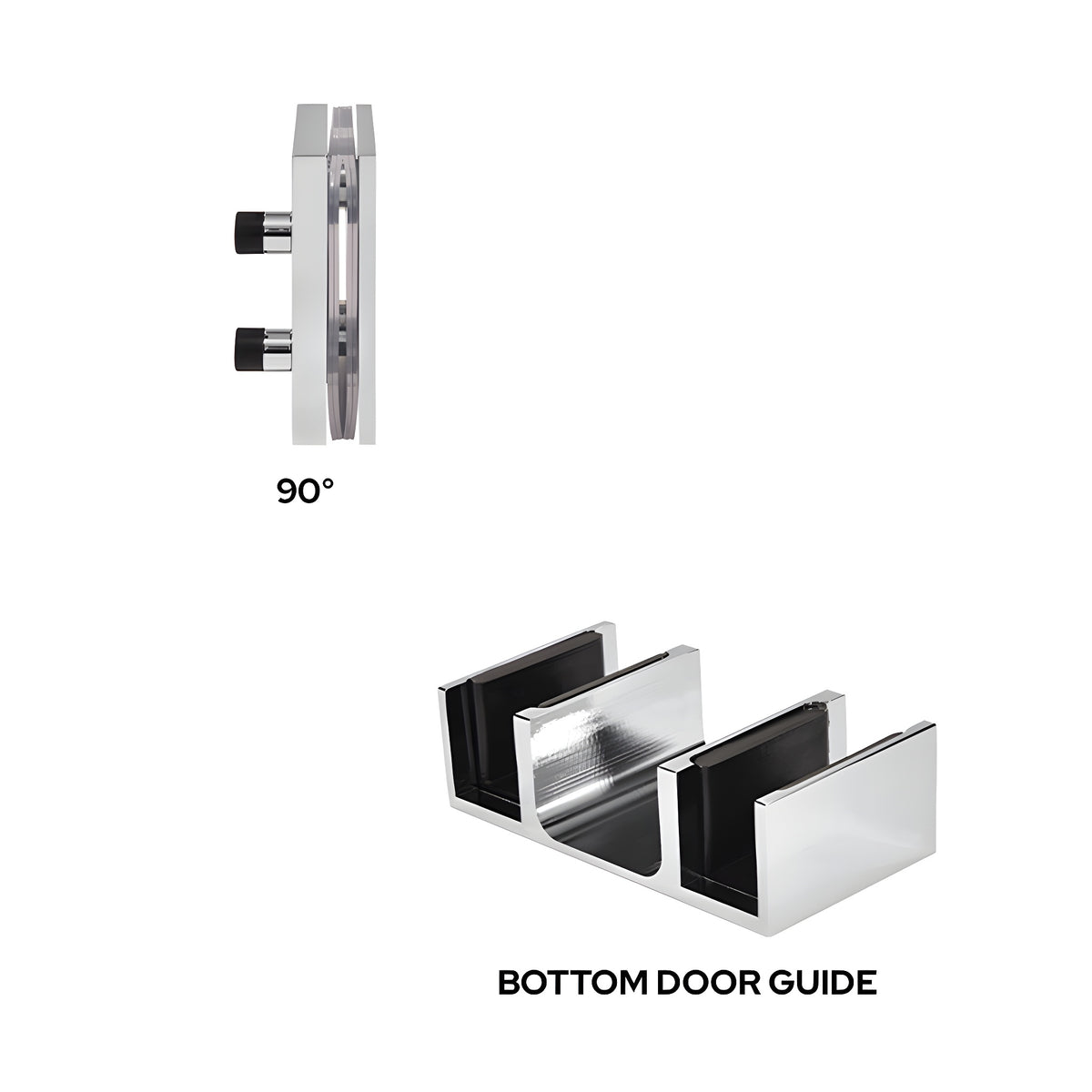 CRL Polished Stainless Steel Replacement 90 Degree Accessory Kit & Bottom Guide for Brixen Sliding Shower Door System