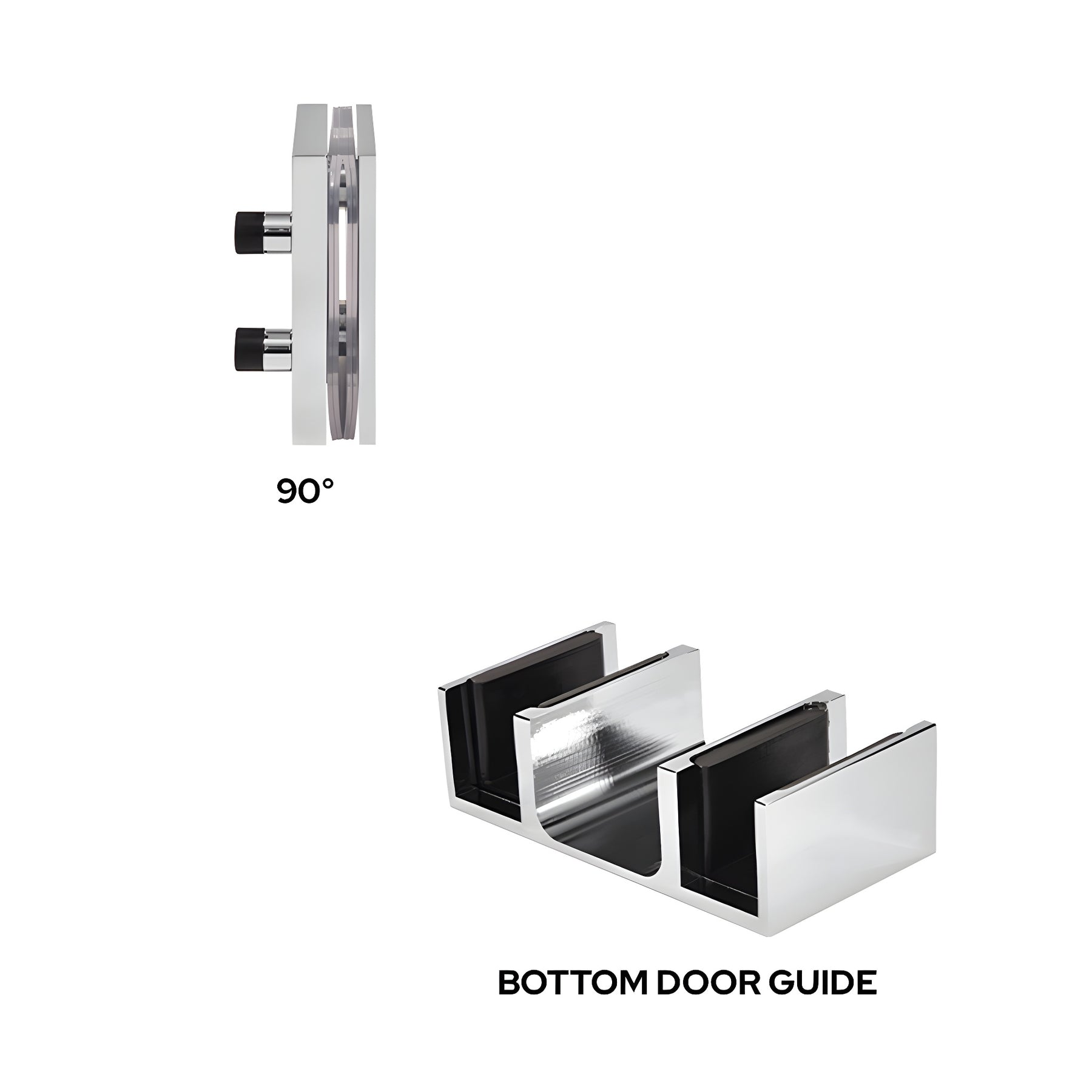 CRL Polished Stainless Steel Replacement 90 Degree Accessory Kit & Bottom Guide for Brixen Sliding Shower Door System