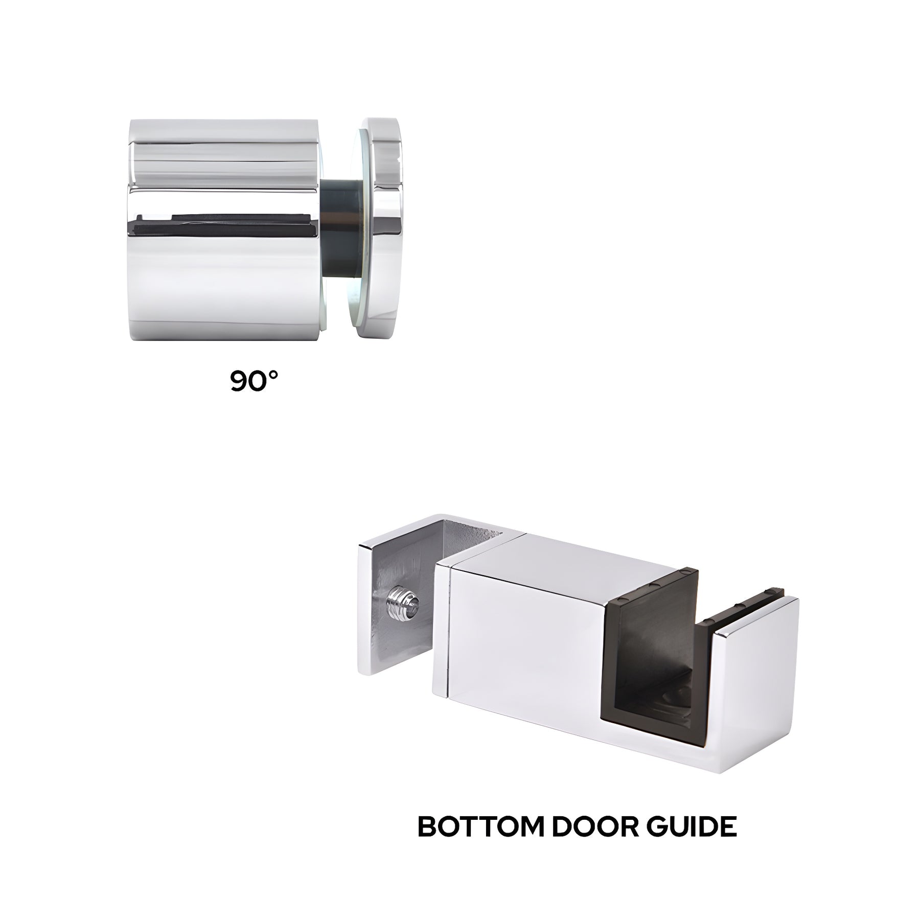CRL Polished Stainless Steel Replacement 90 Degree Accessory Kit & Bottom Guide for Colonia Sliding Shower Door System