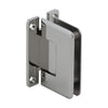 Polished nickel Pinnacle glass shower door hinge (SKU P1N037PN), brass wall mount for 8-12mm tempered glass, self centering.