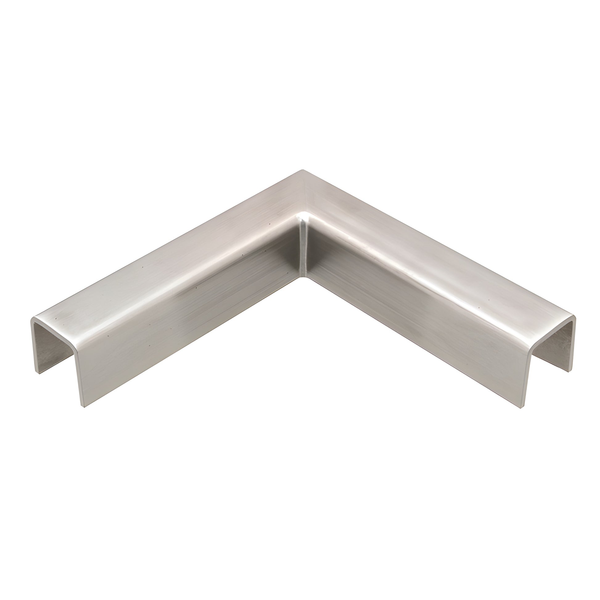 GRL107HBS: Brushed stainless steel 90 slip-fit corner for 3/4" (19 mm) cap railing, welded ready-to-install.