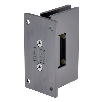 Gun metal square Vienna shower door hinge, brass wall-mount with full back plate for 10-12mm glass (V1E037GM)