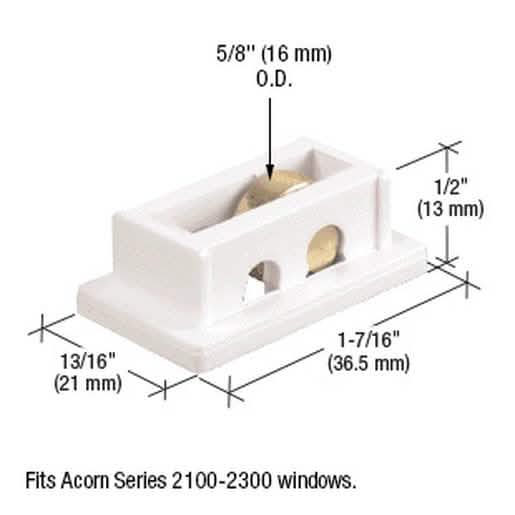 CRL 5/8" Steel Sliding Window Roller for Acorn 2100-2300 Series New Style Windows