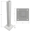 CRL CS4W sky-white 30 in square-tube 90 core-mount stanchion with 8 8 in base plate.
