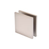 SCU4SN square hole-in-glass wall mount clamp, satin nickel brass, fits 3/8-1/2 (10-12mm) frameless shower glass