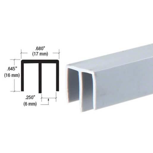 CRL Gray Plastic Upper Track for 3/16\" Sliding Panels - Durable and Easy to Install